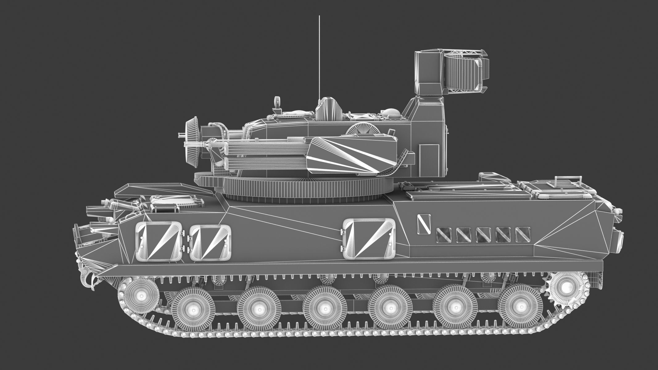 2K22 Tunguska Low Poly Low-poly 3D model_28