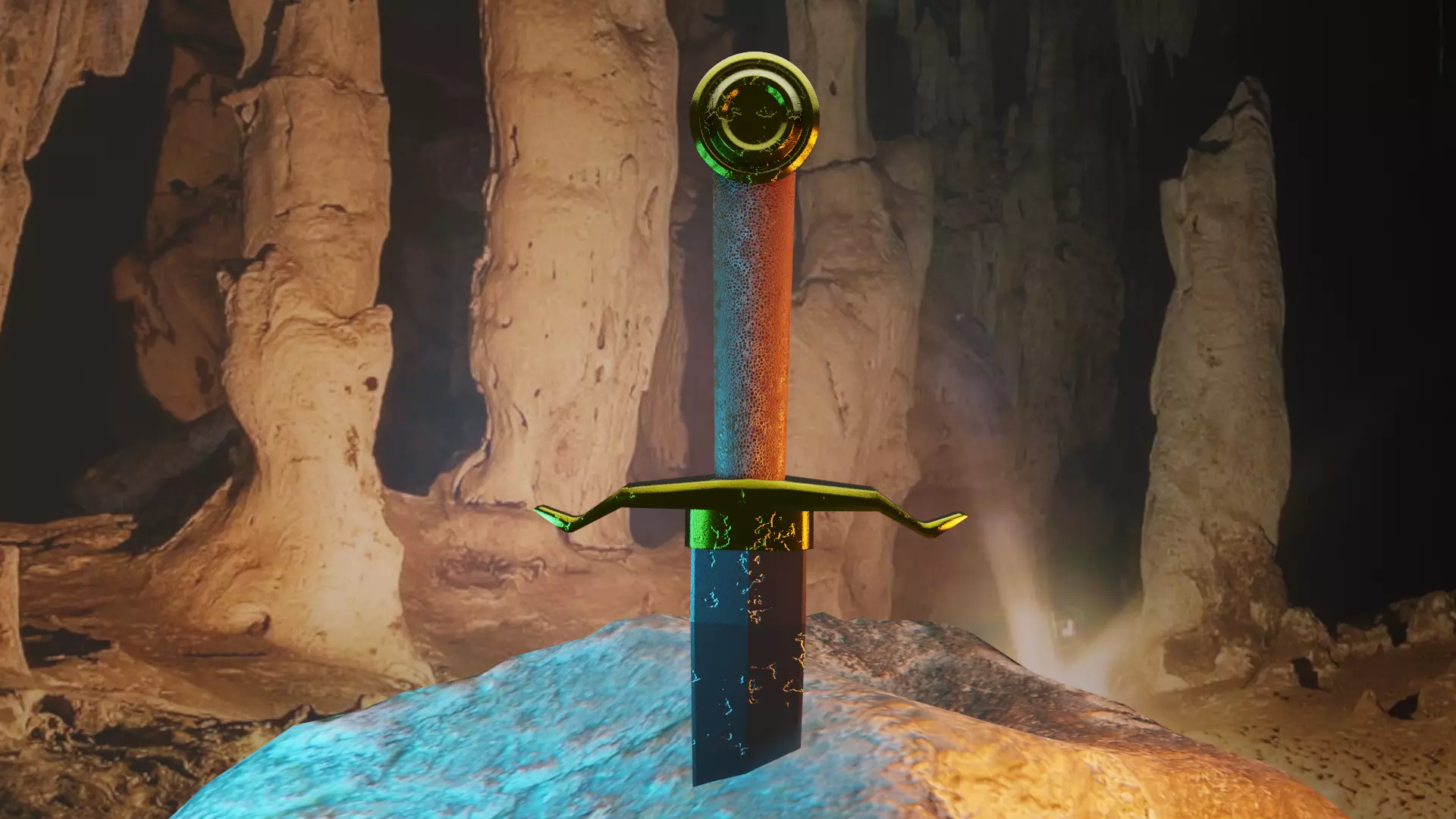 Sword in Rock 3D model_0