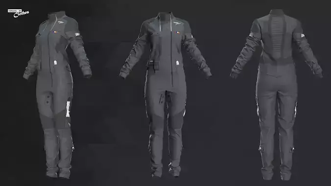 Female Genesis 8 Space Suit 01 - 79 Marvelous Designer and Clo3D 3D model