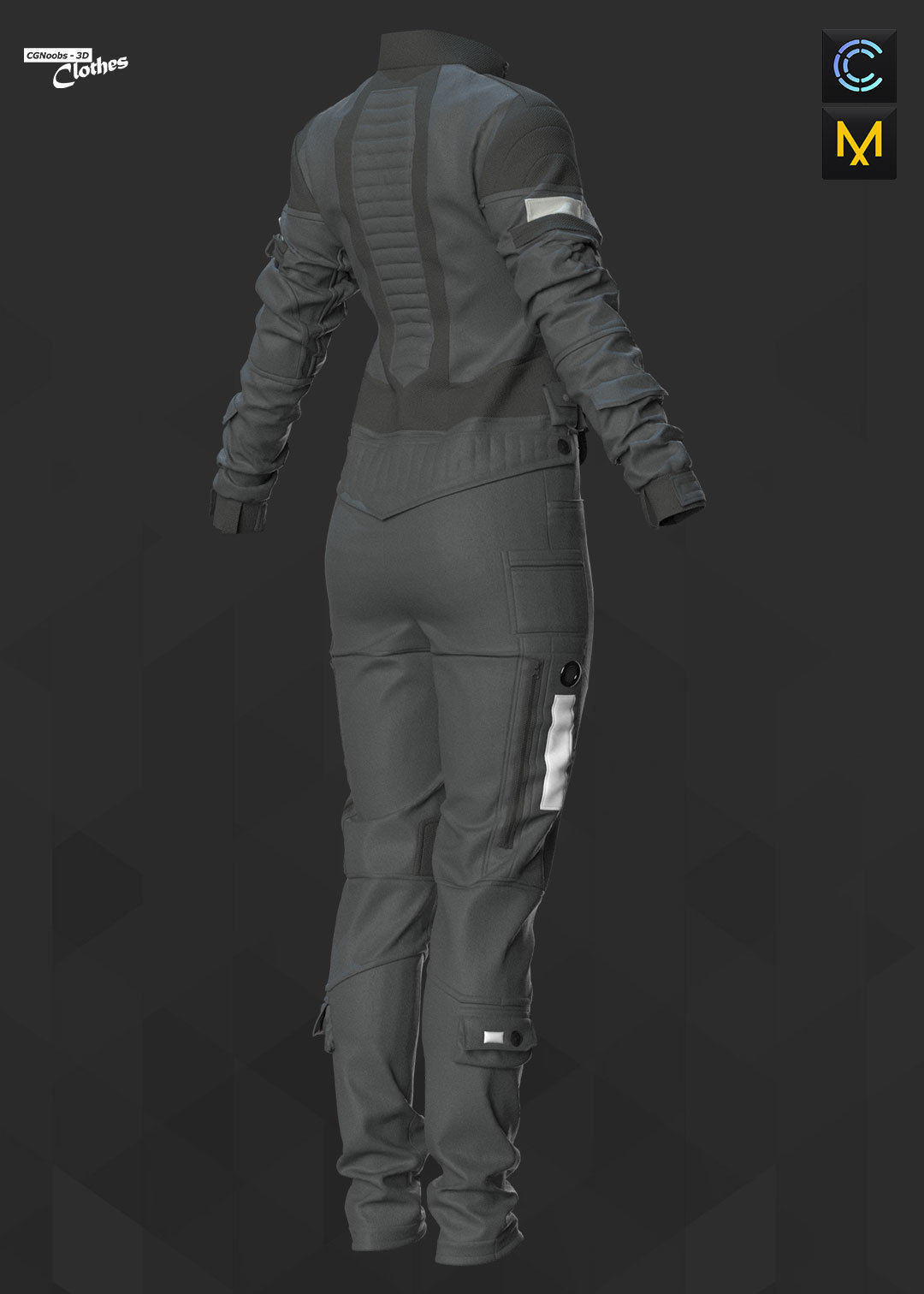 Female Genesis 8 Space Suit 01 - 79 Marvelous Designer and Clo3D 3D model_6