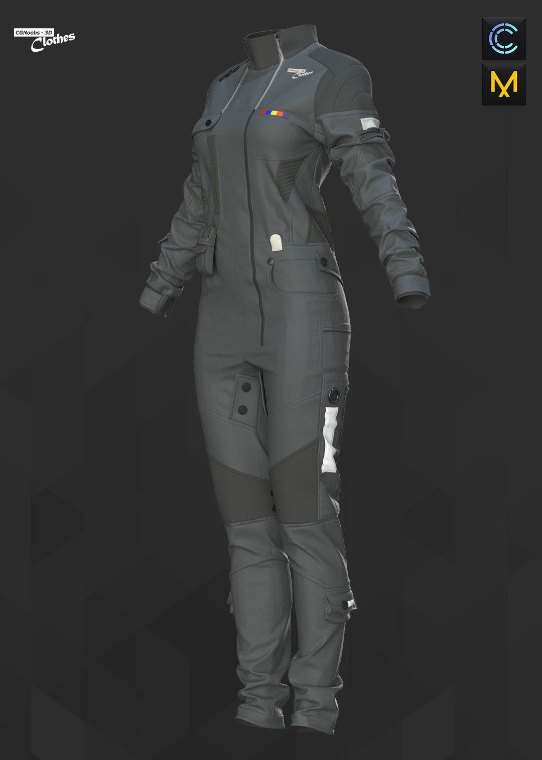 Female Genesis 8 Space Suit 01 - 79 Marvelous Designer and Clo3D 3D model_2