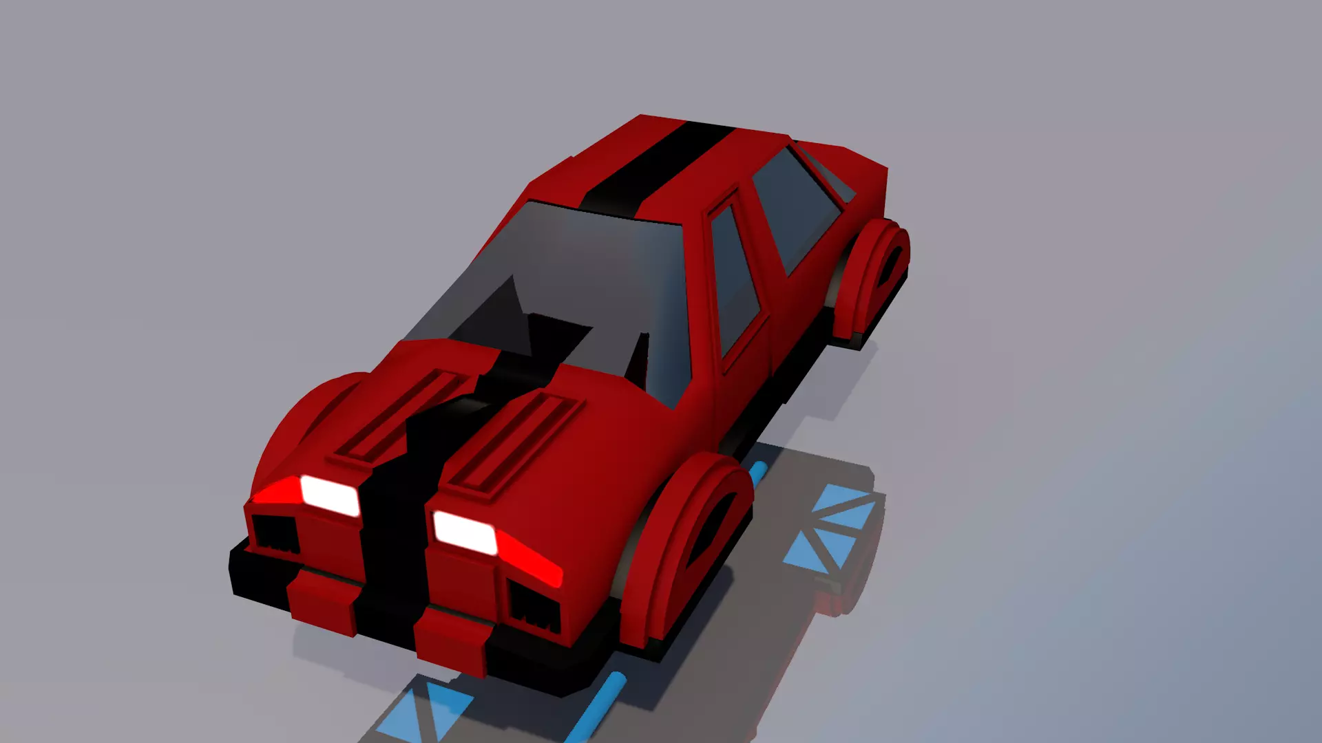 Hovercar car flying in air 3D model