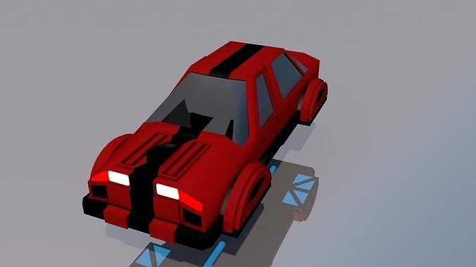 Hovercar car flying in air 3D model