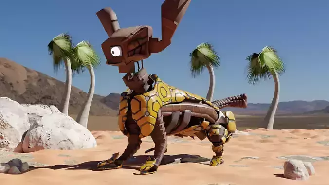Fender - A Game Ready Friendly Fella Low-poly 3D model