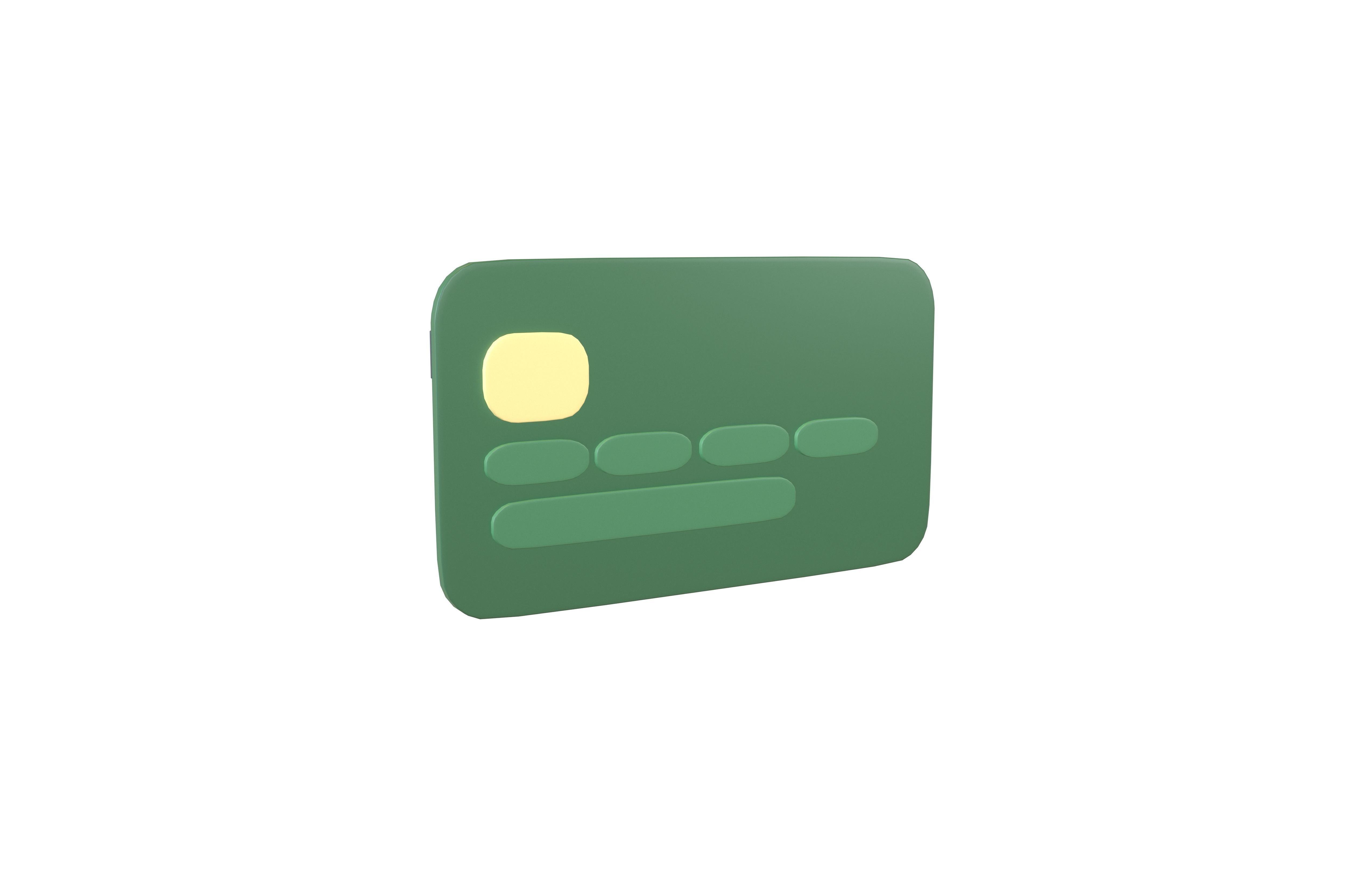 Cartoon Credit Card v1 005 Low-poly 3D model_2