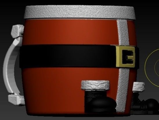 Mug Santa matera santa claus navidad vaso navidad souvenir papa 3D print model_4