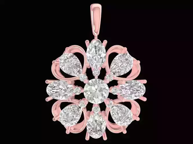luxury diamond heart pendant 2974