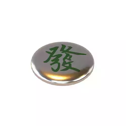 Pin Buttons 22 Mahjong Fa Low-poly 3D model