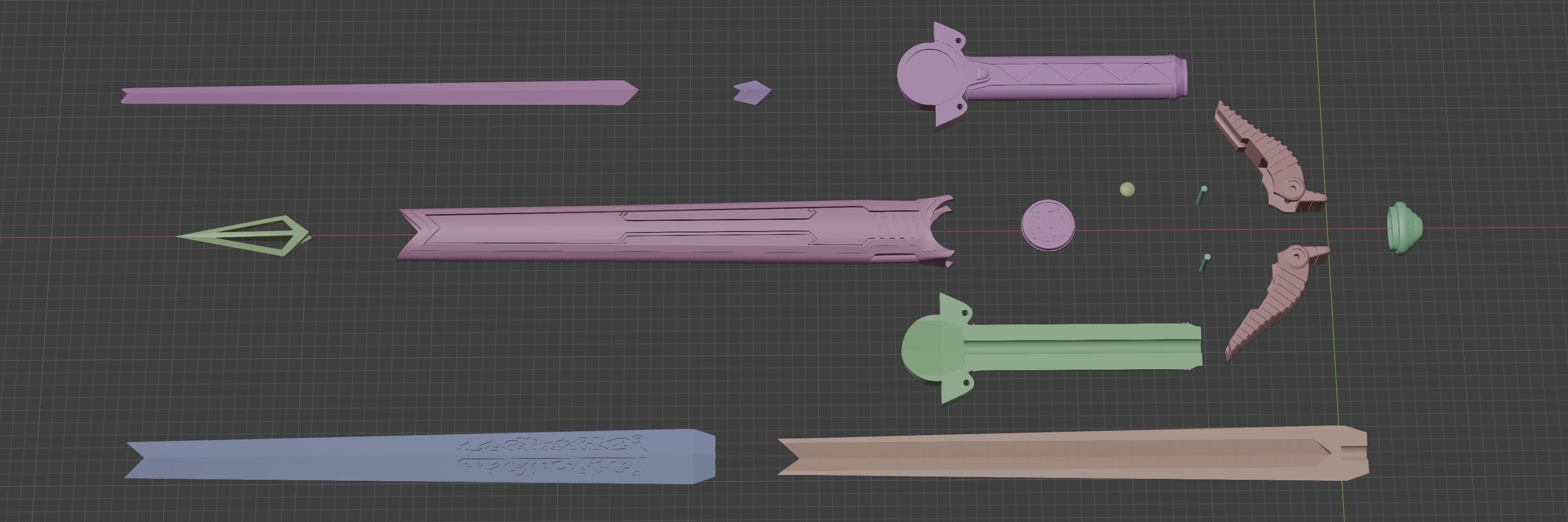 Power Rangers Inspired Lost Galaxy Quasar Saber and Sheath 3D print model_9