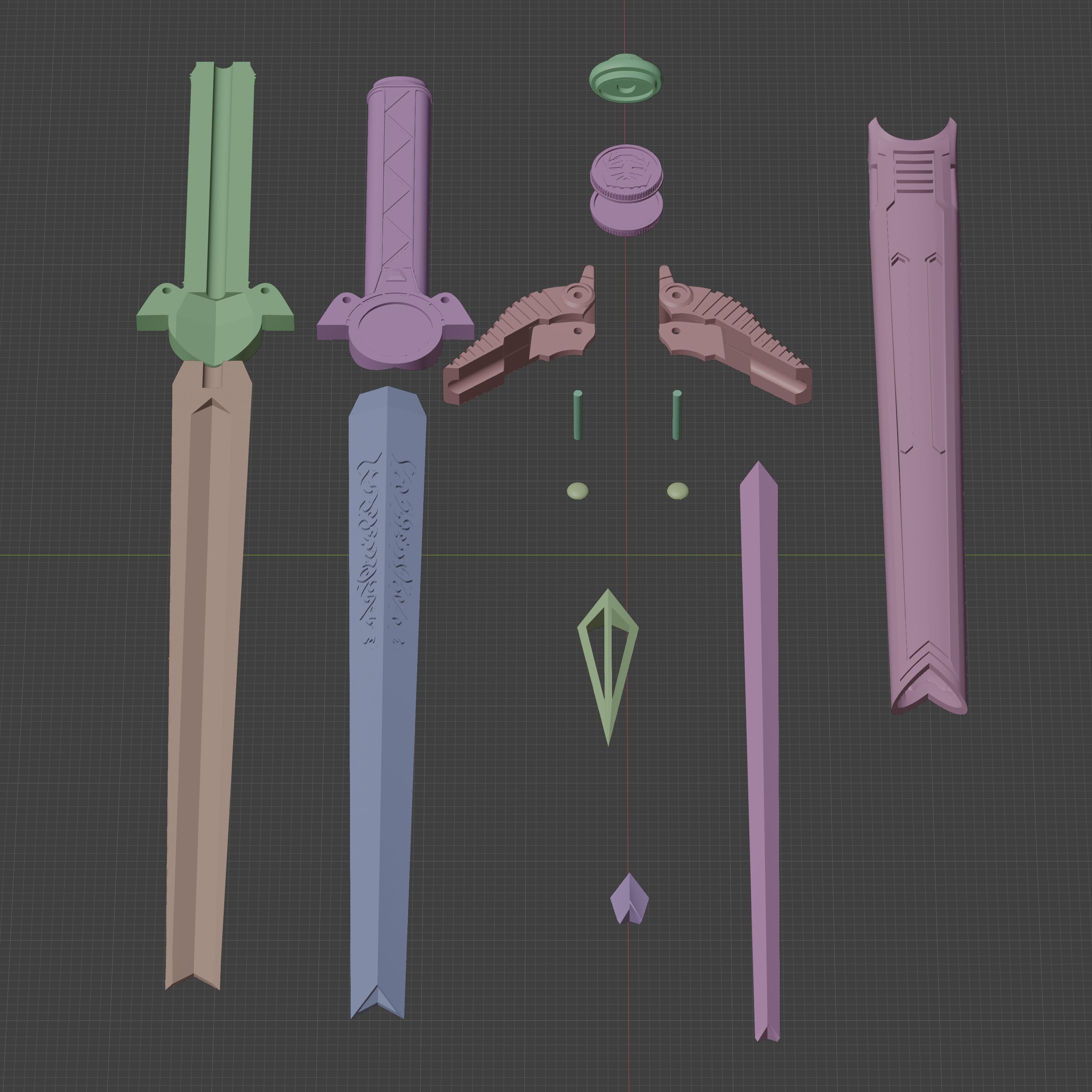 Power Rangers Inspired Lost Galaxy Quasar Saber and Sheath 3D print model_10