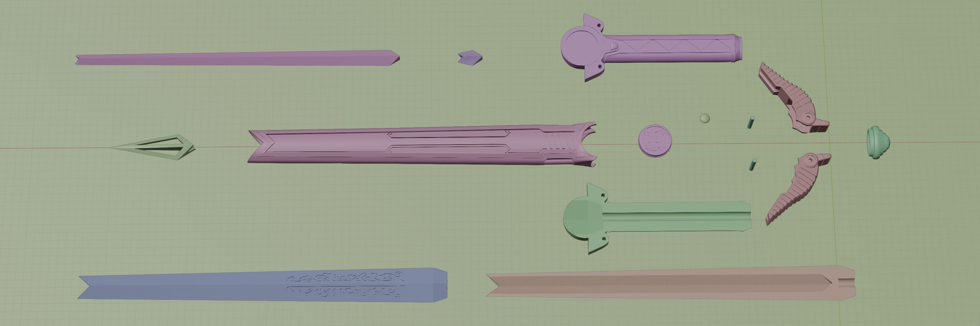 Power Rangers Inspired Lost Galaxy Quasar Saber and Sheath 3D print model_12