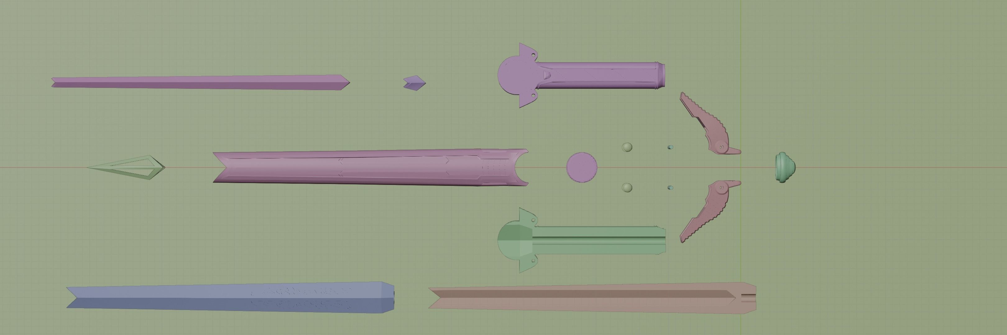 Power Rangers Inspired Lost Galaxy Quasar Saber and Sheath 3D print model_13