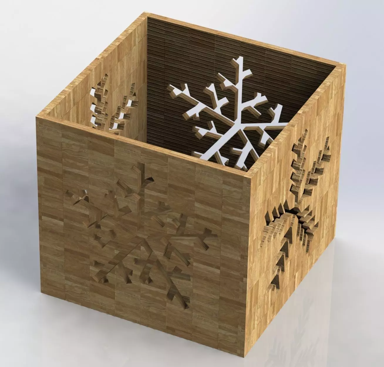 Cubic Christmas box for 3D printing or laser cutting 3D print model_0