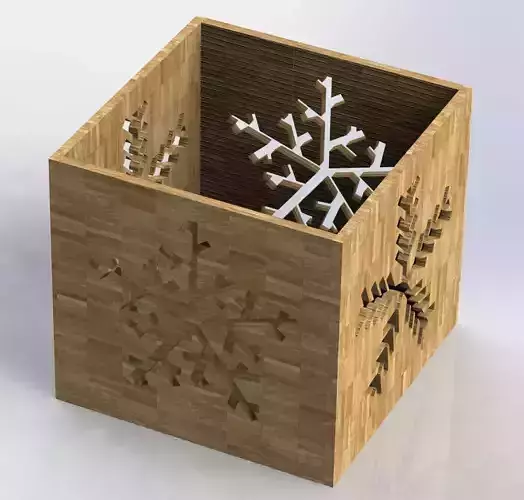 Cubic Christmas box for 3D printing or laser cutting 3D print model Cubic Christmas box for 3D printing or laser cutting 3D print model