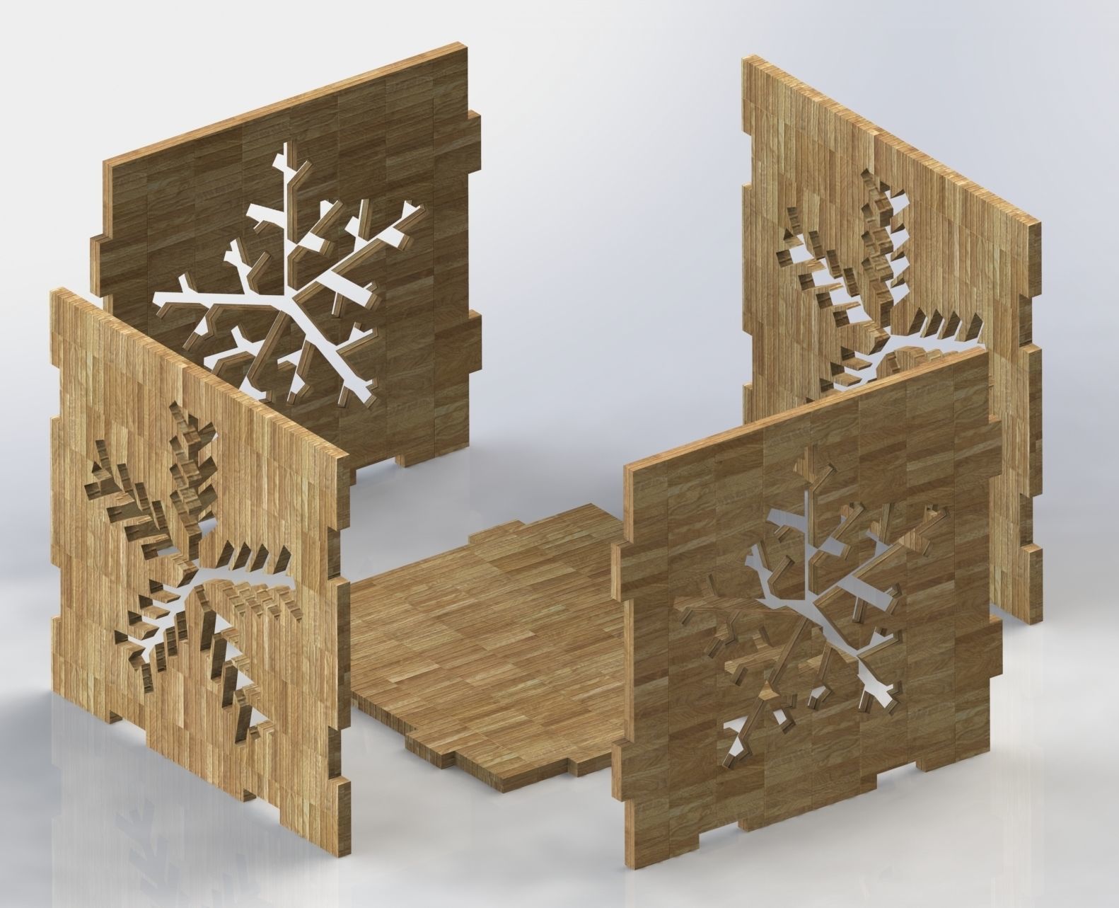 Cubic Christmas box for 3D printing or laser cutting 3D print model_4