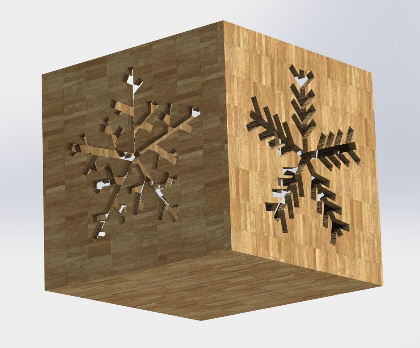 Cubic Christmas box for 3D printing or laser cutting 3D print model_3
