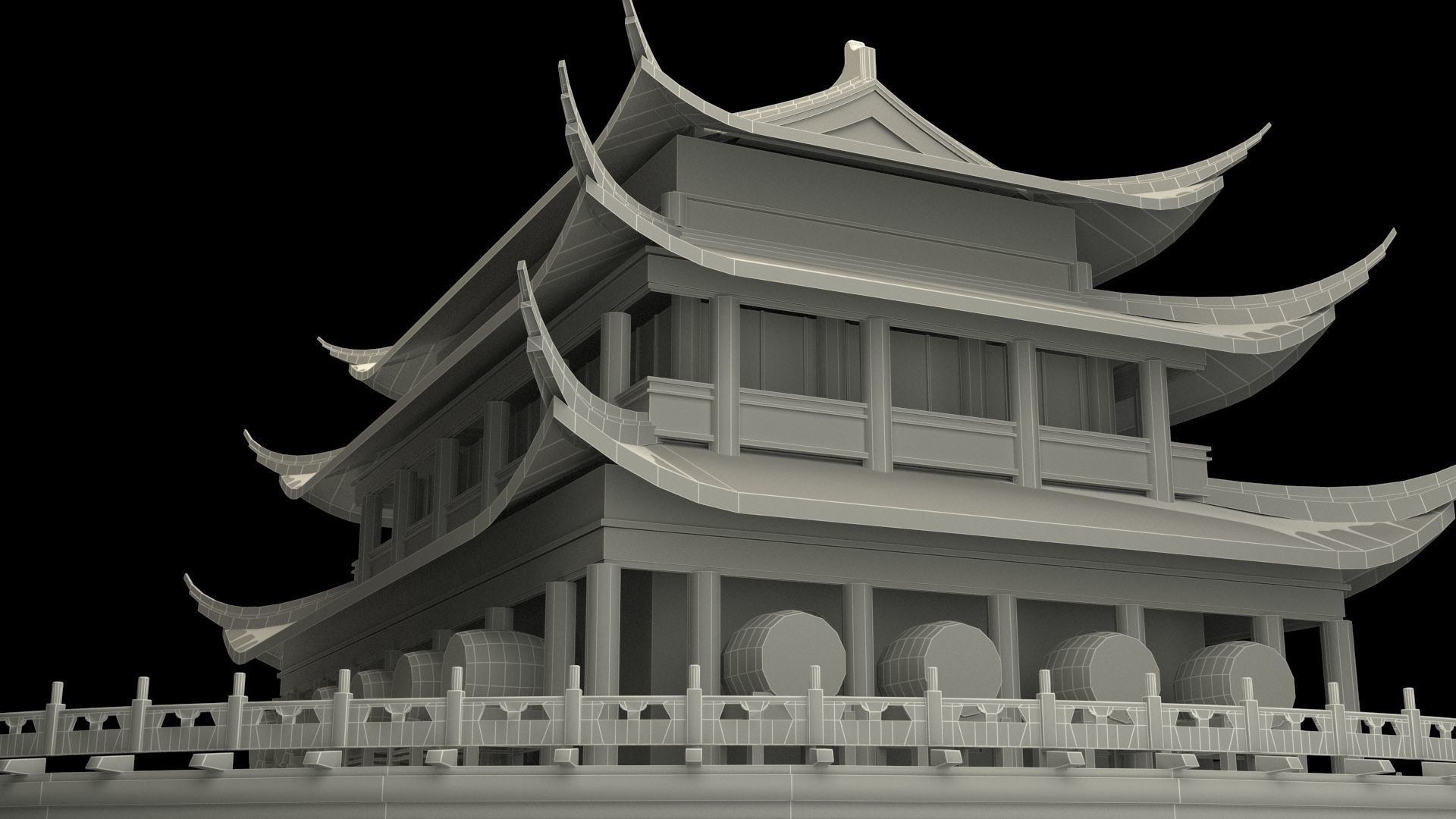 Chinese ancient house 3D model_6