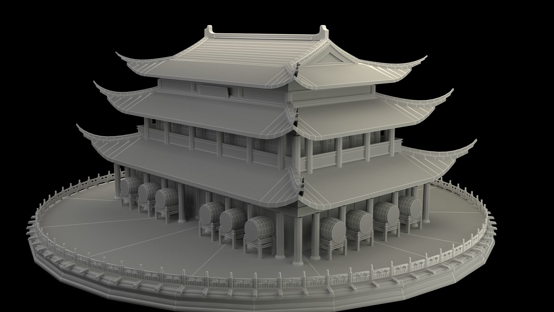 Chinese ancient house 3D model_5