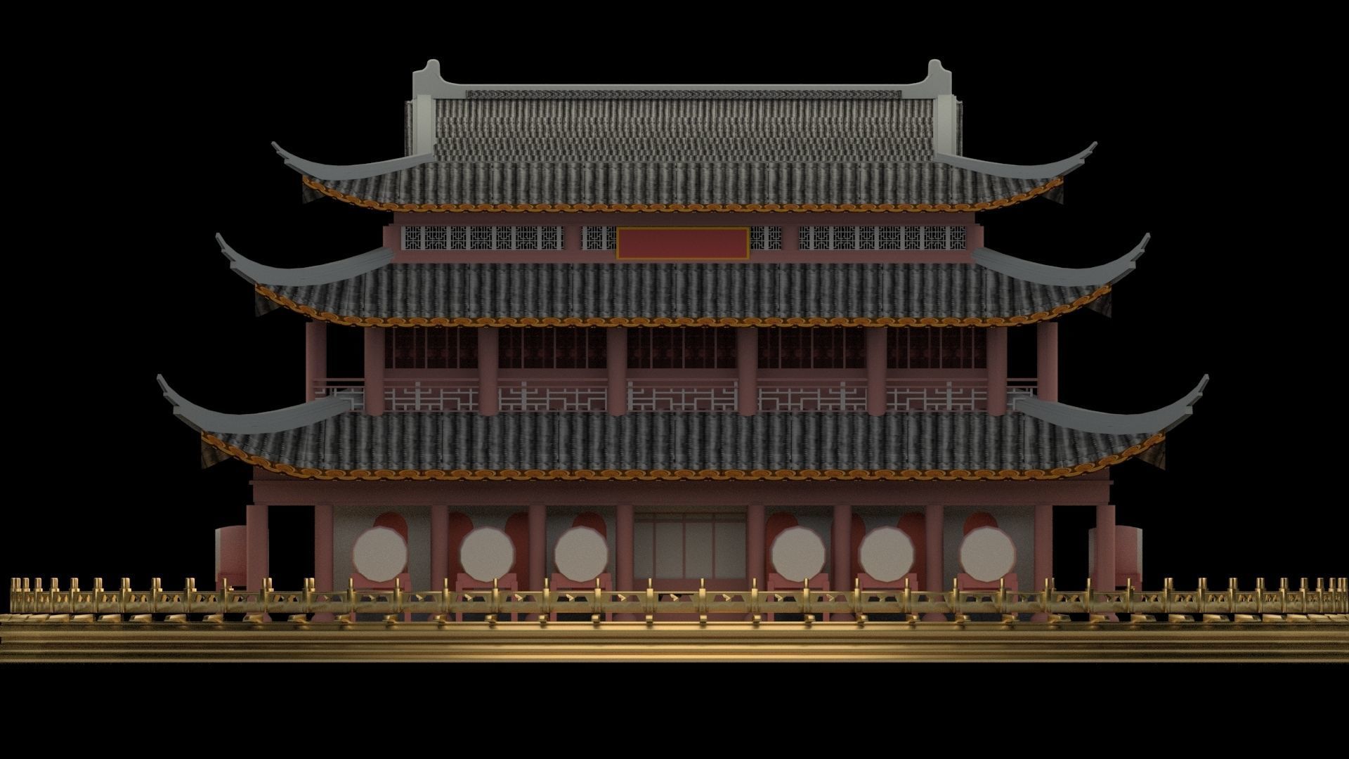 Chinese ancient house 3D model_2