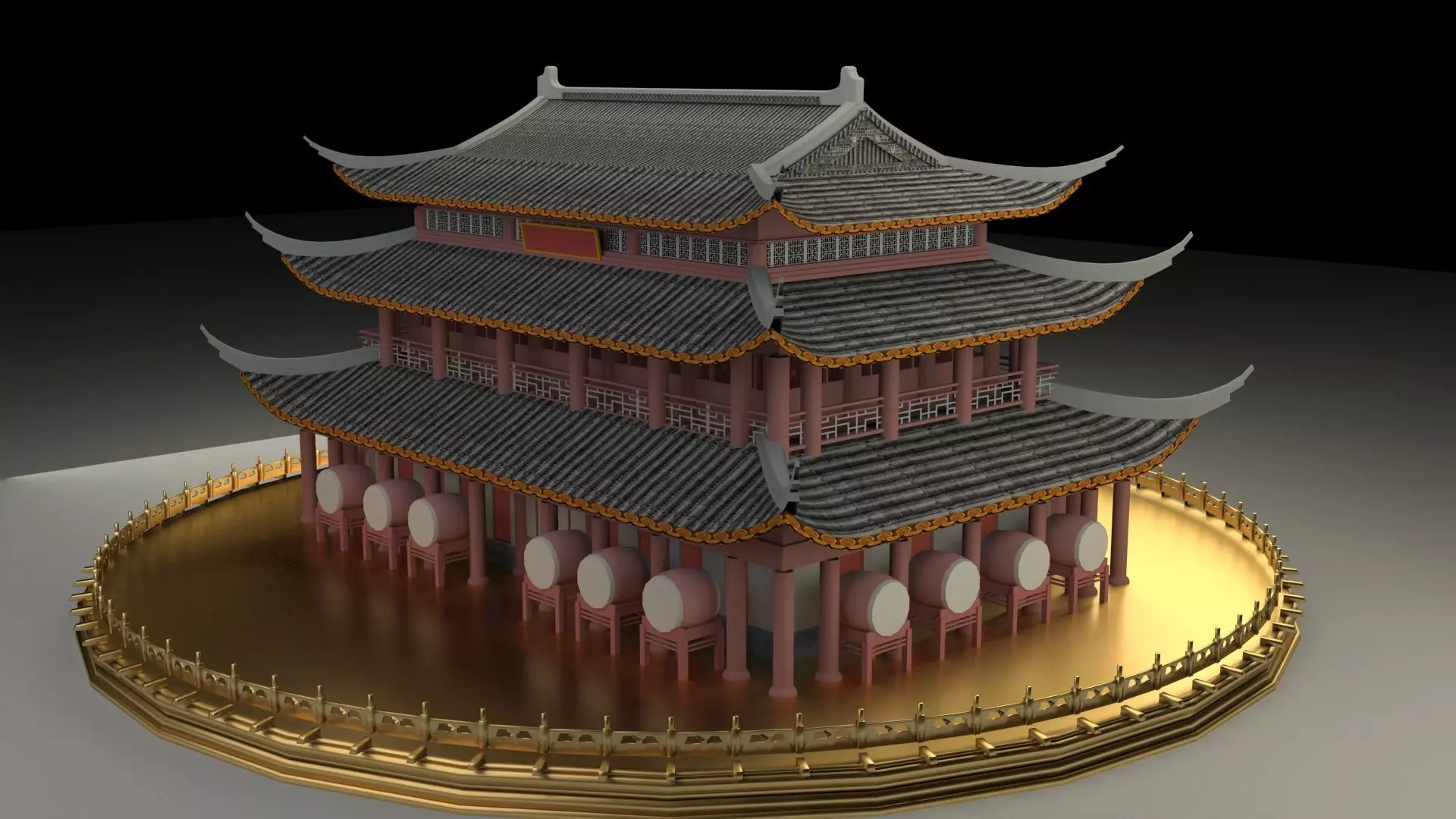 Chinese ancient house 3D model_0