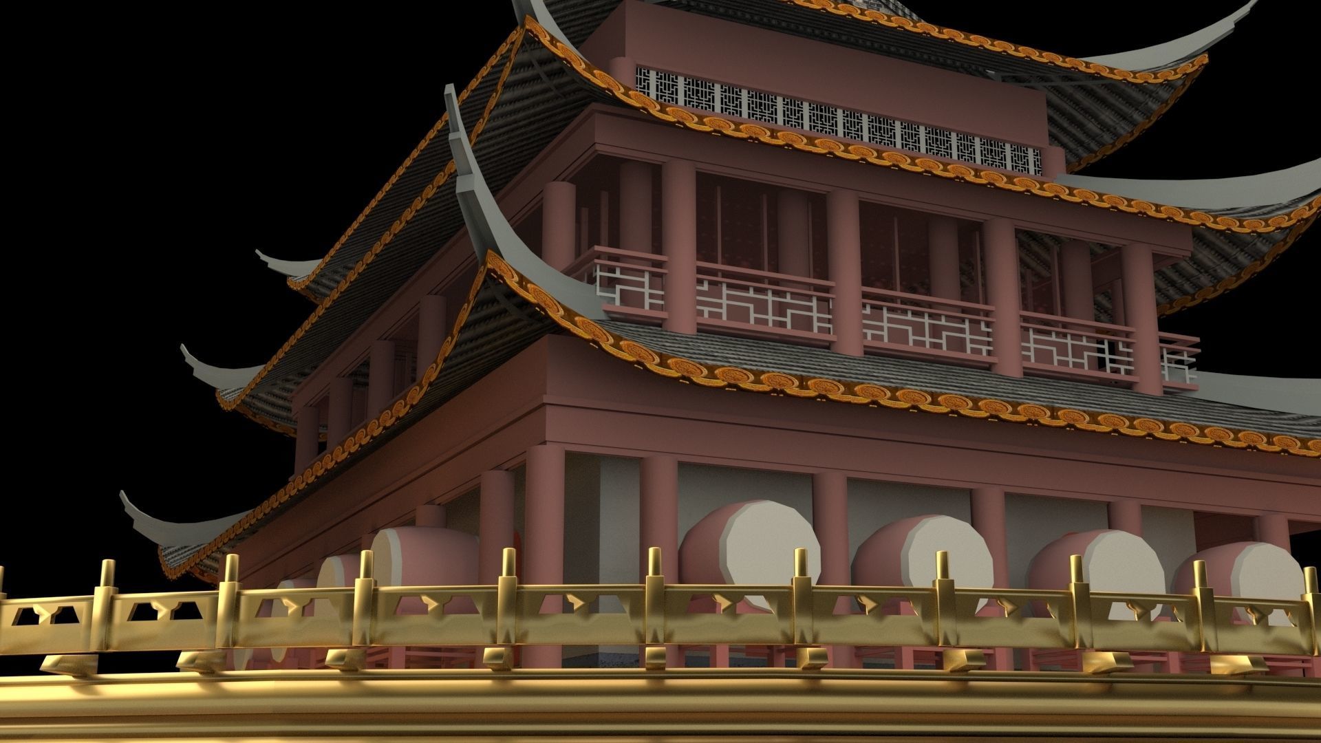Chinese ancient house 3D model_3