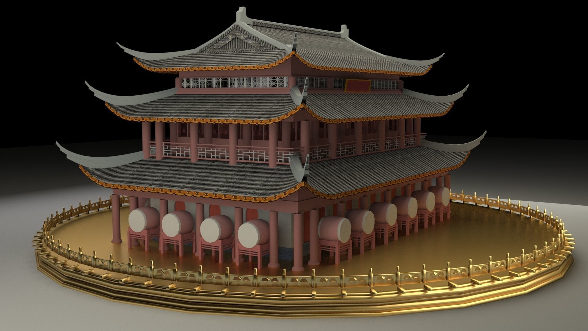 Chinese ancient house 3D model_4
