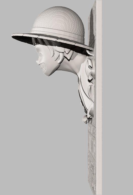 One Piece - Luffy wanted poster 3D print model_4