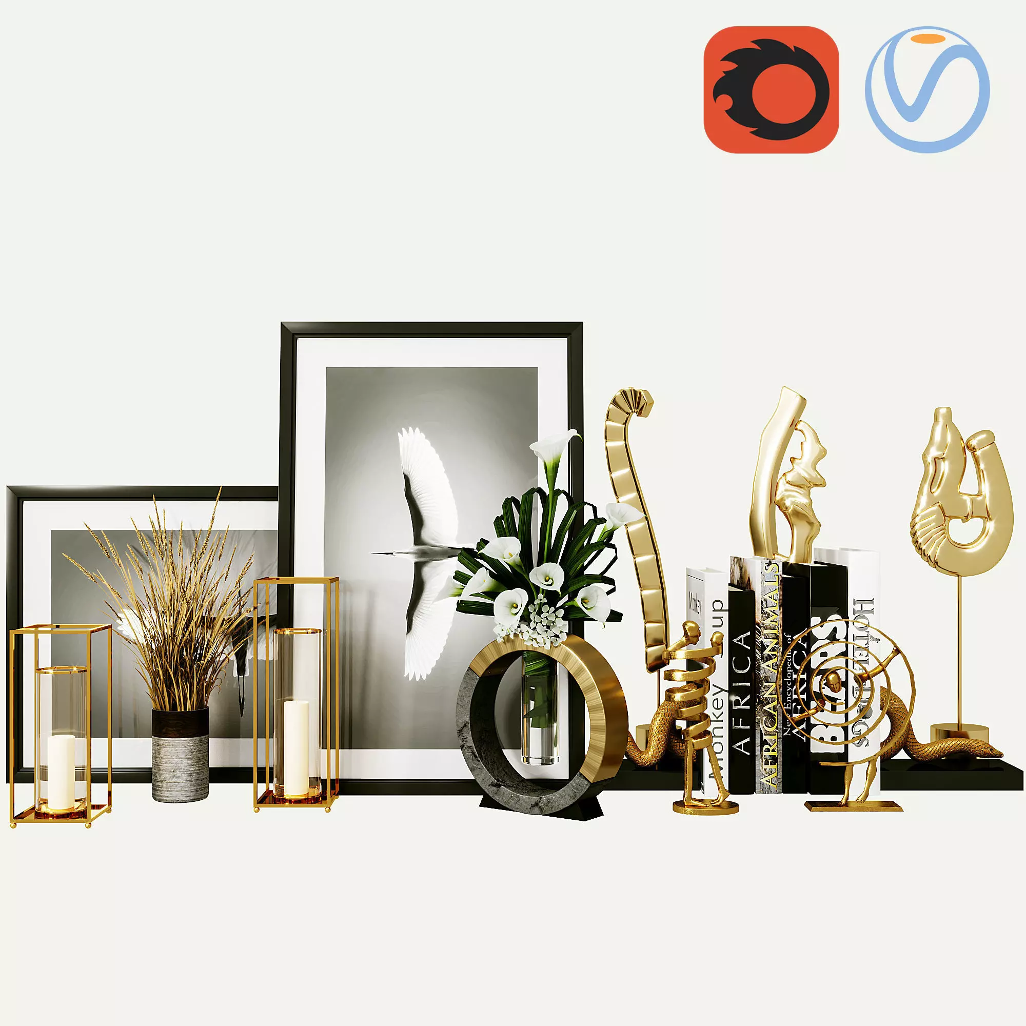 decorative set 01 3D model_0