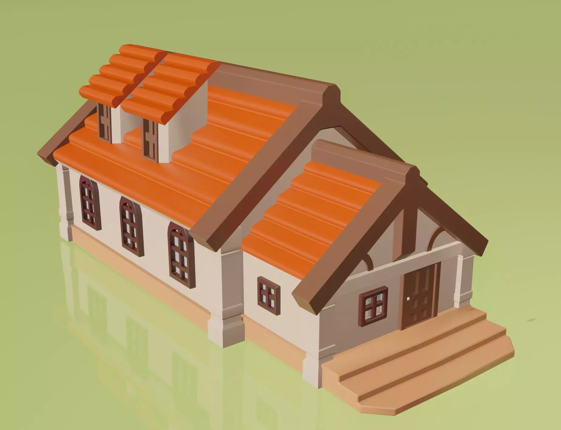 cartoon home Low-poly 3D model