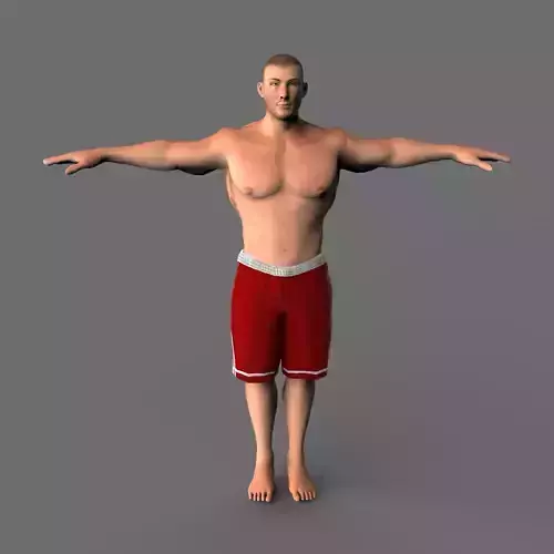 MUSCULAR MALE rigged Low-poly 3D model