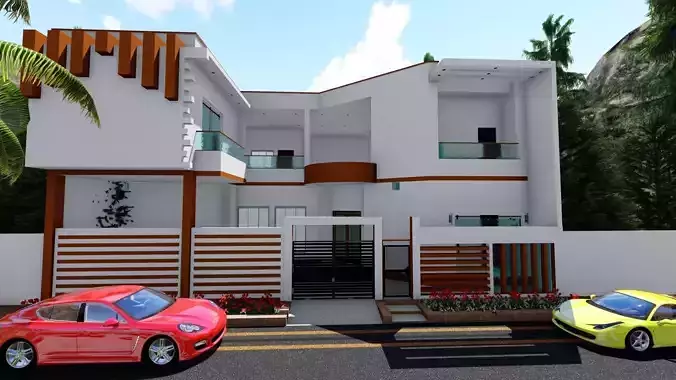 43 x 50 Modern House Design 3D print model