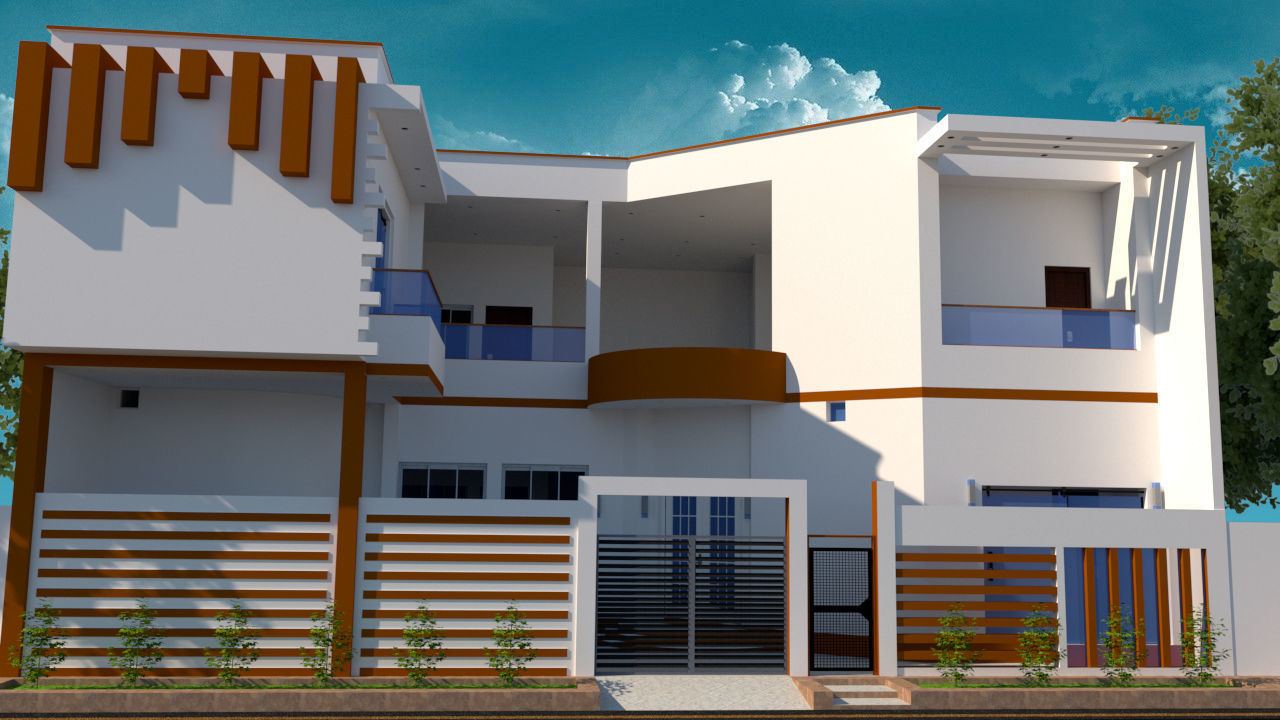 43 x 50 Modern House Design 3D print model_2
