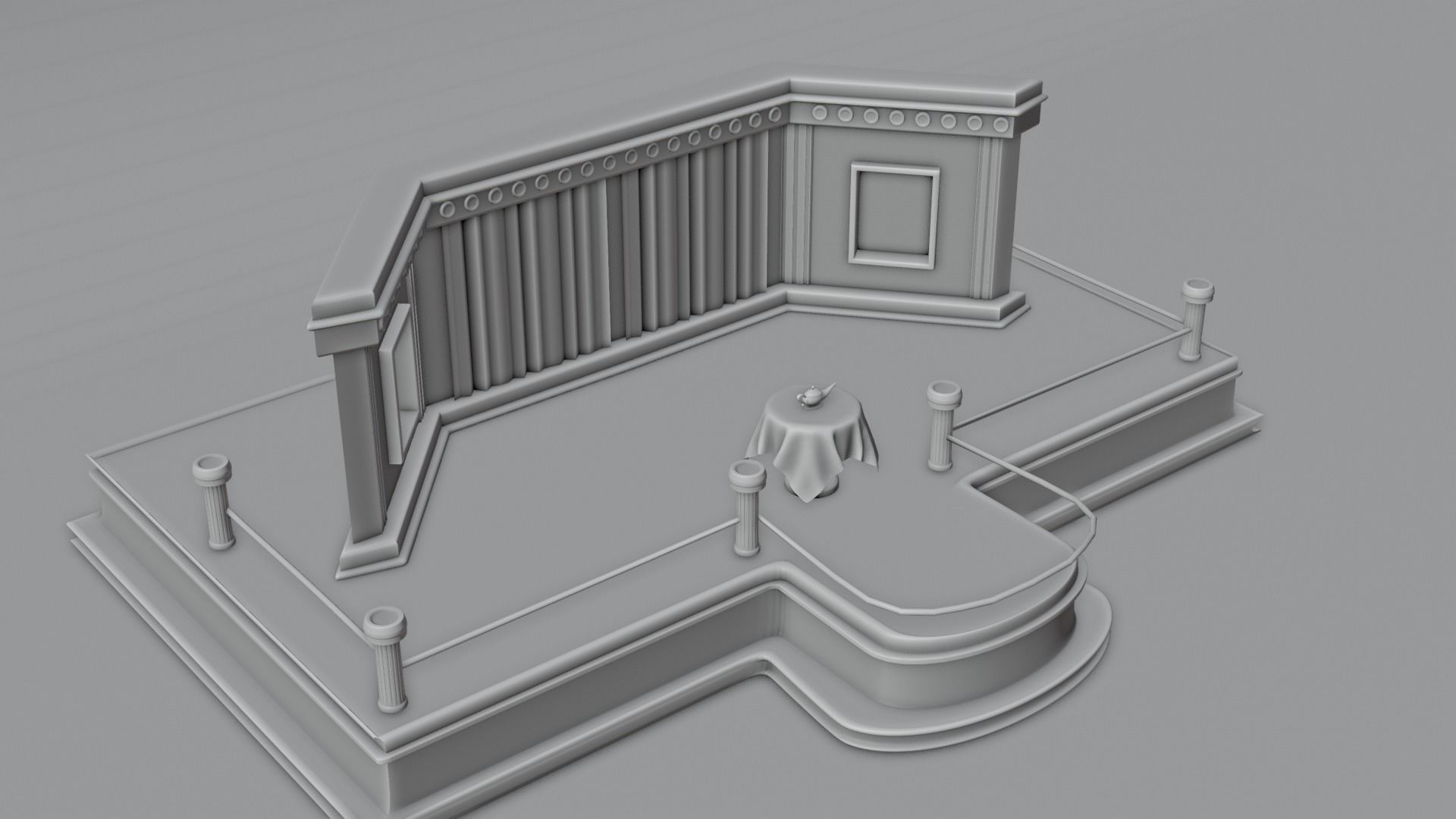 Magic Show Premium Golden Event Stage 3D Modeling 3D model_26