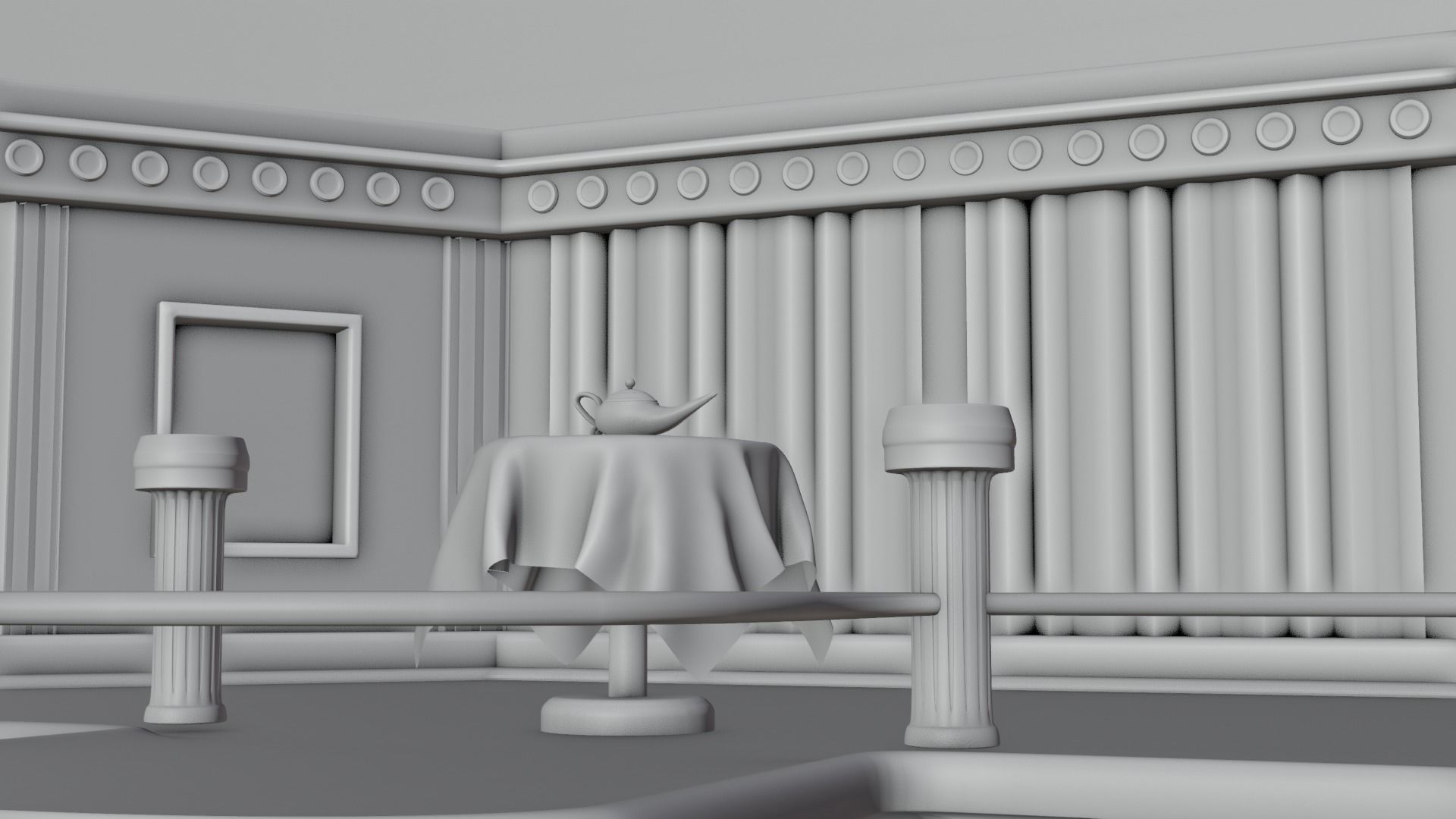 Magic Show Premium Golden Event Stage 3D Modeling 3D model_28