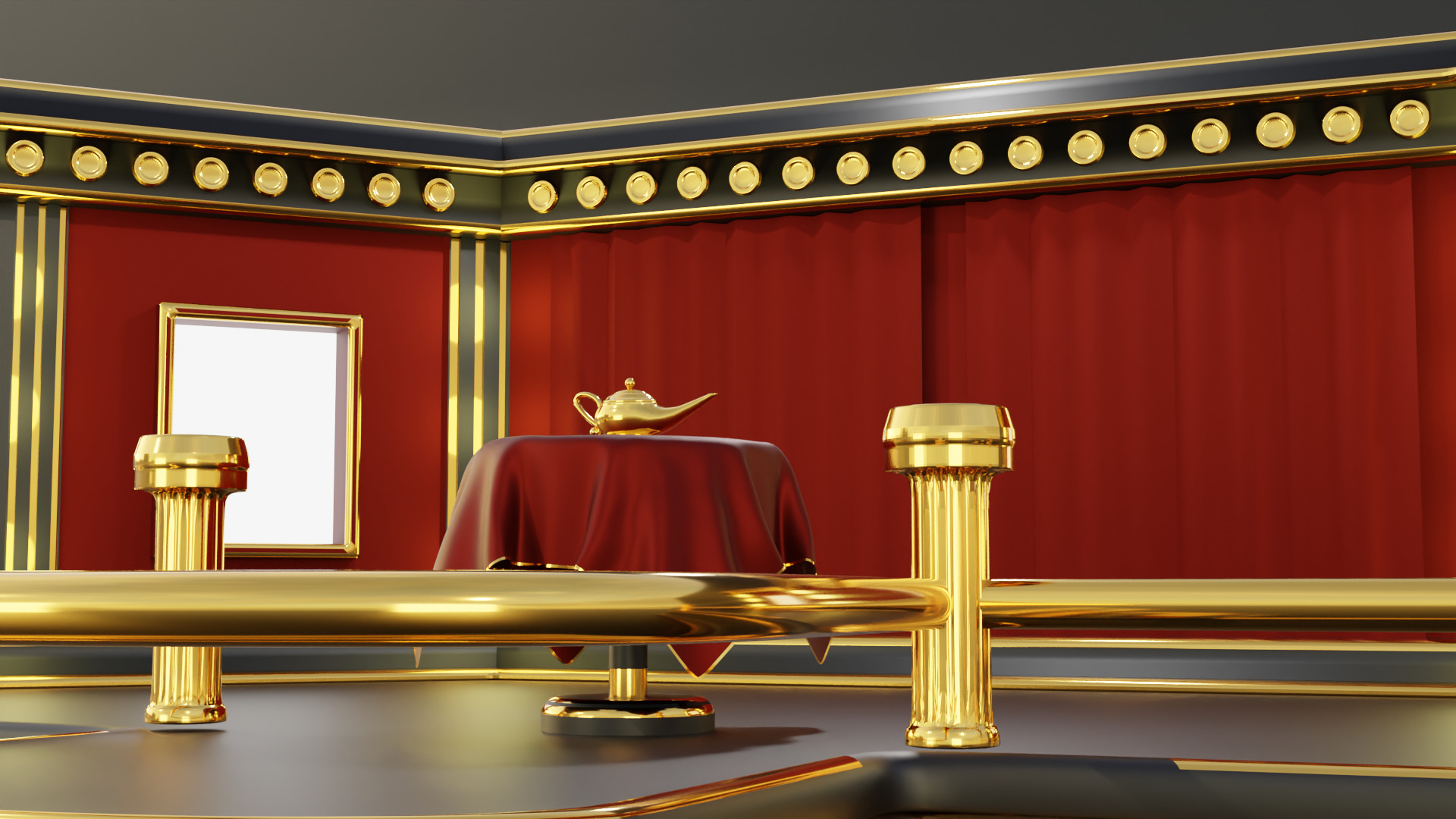 Magic Show Premium Golden Event Stage 3D Modeling 3D model_20