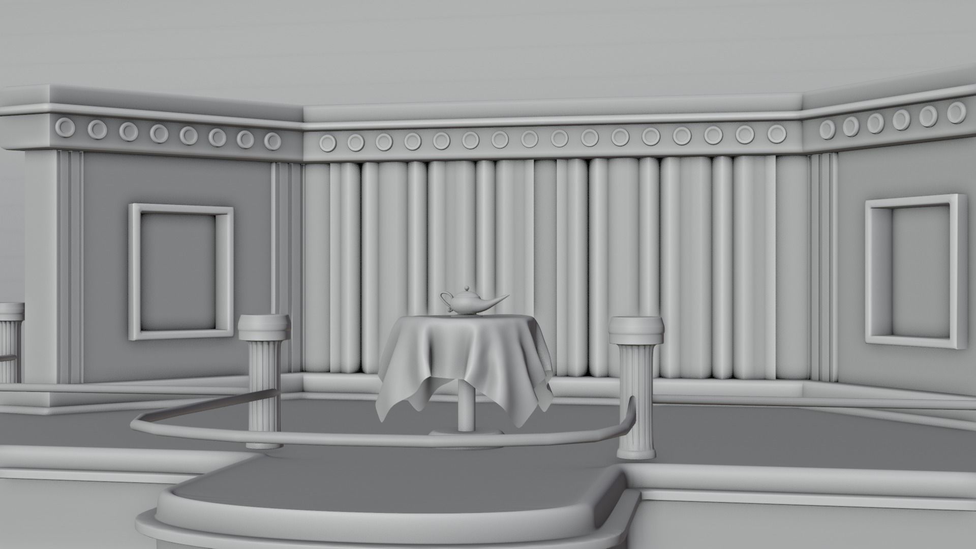 Magic Show Premium Golden Event Stage 3D Modeling 3D model_29