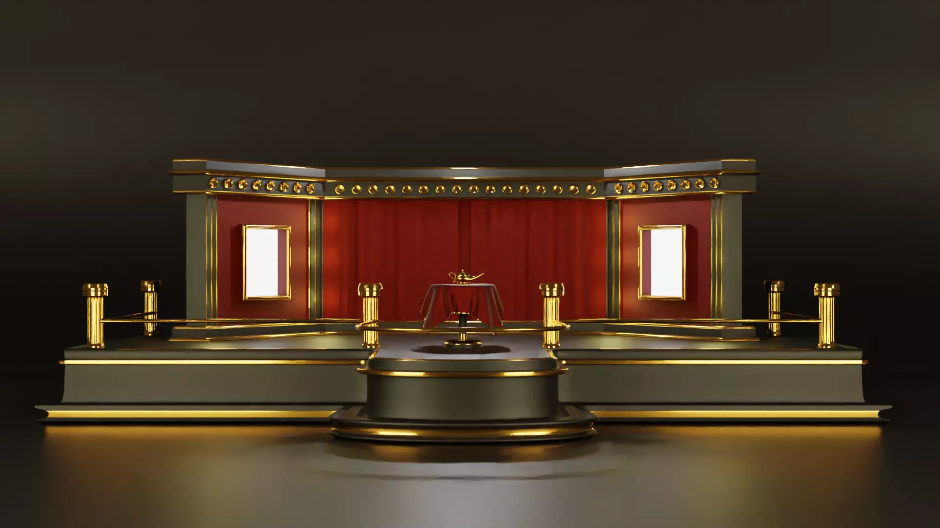 Magic Show Premium Golden Event Stage 3D Modeling 3D model_0