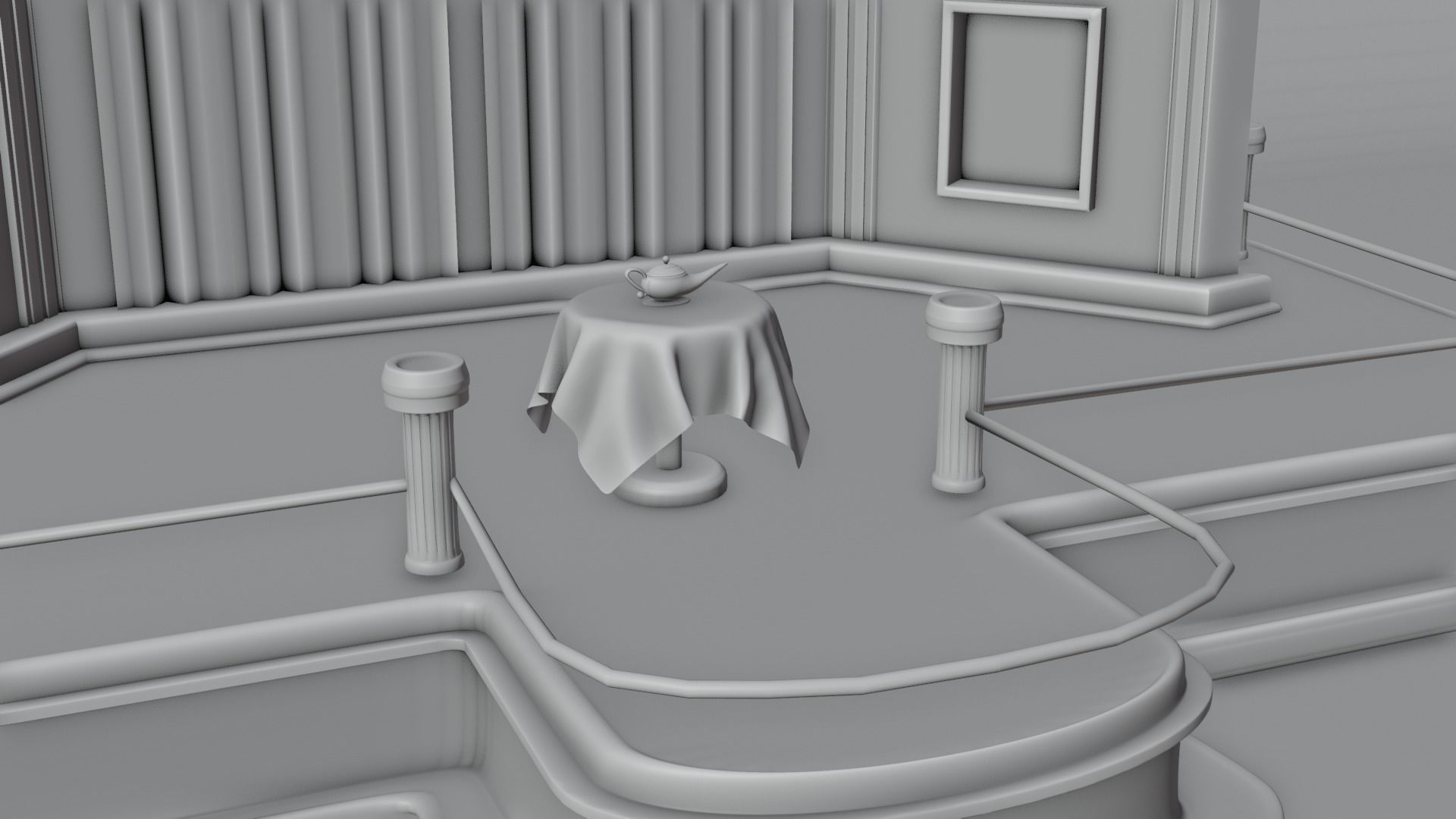 Magic Show Premium Golden Event Stage 3D Modeling 3D model_24