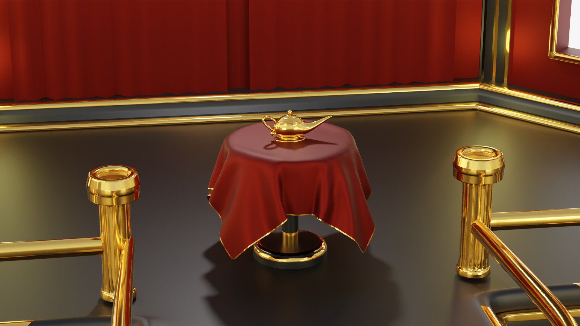 Magic Show Premium Golden Event Stage 3D Modeling 3D model_15