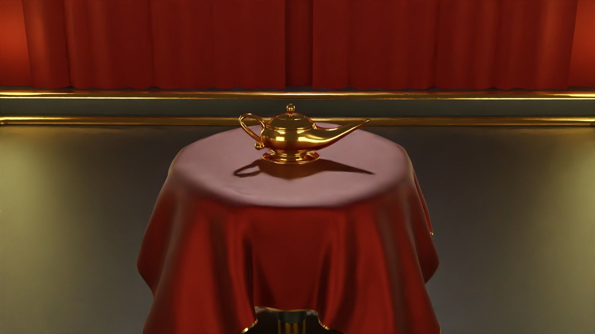 Magic Show Premium Golden Event Stage 3D Modeling 3D model_5