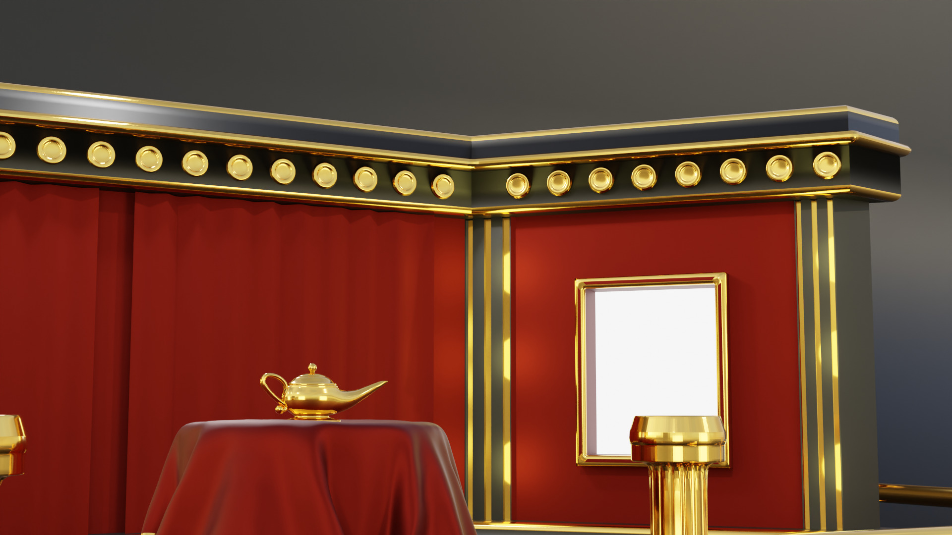 Magic Show Premium Golden Event Stage 3D Modeling 3D model_19