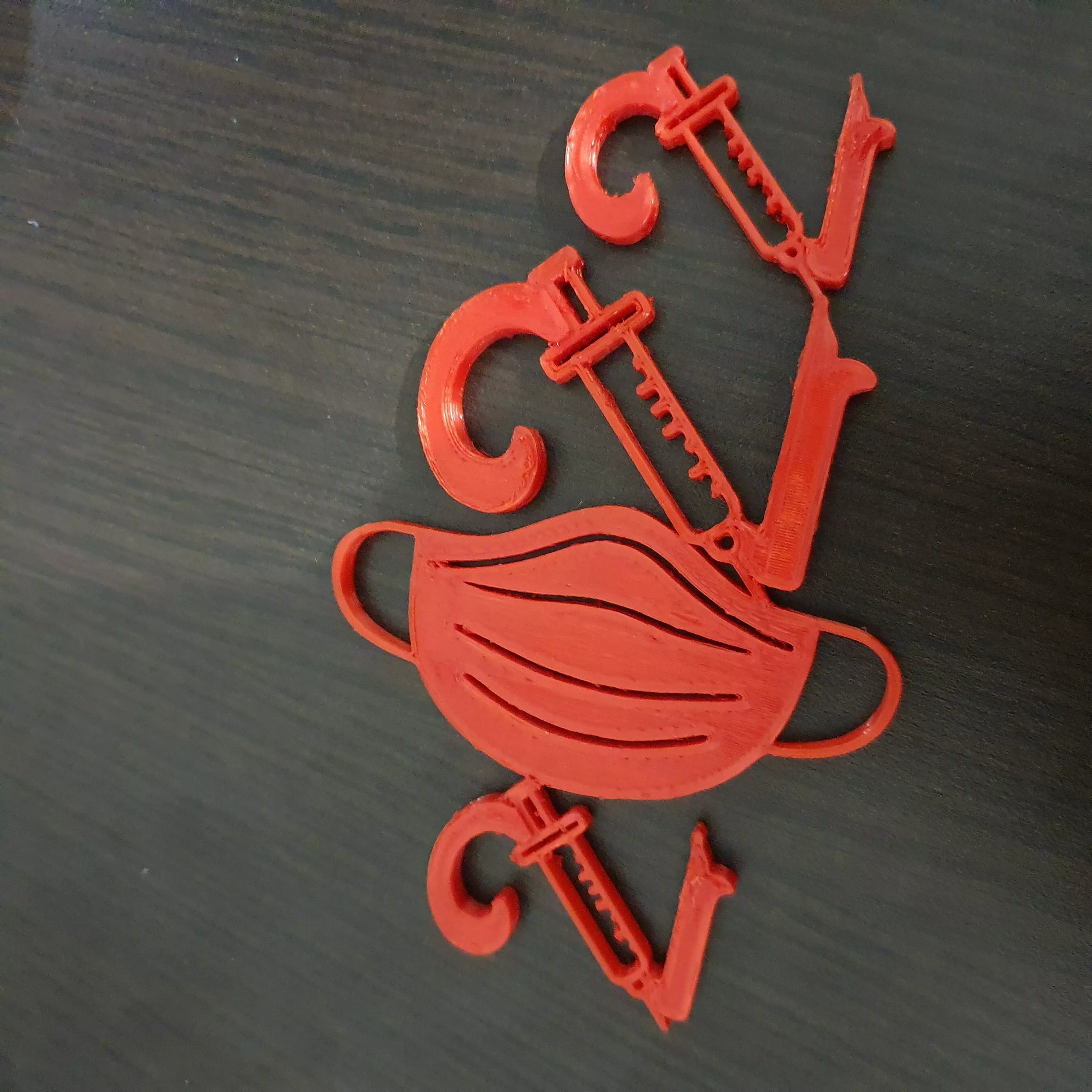 2022 Ornament - Face mask and vaccine 3D print model_0