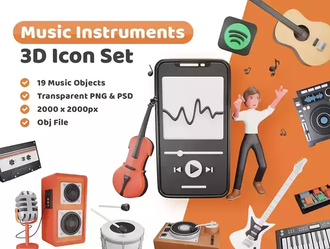 Music Instruments Icon Pack