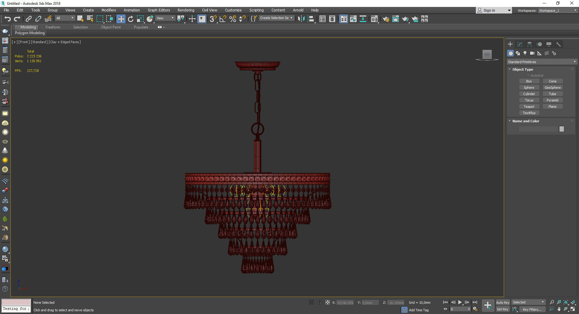 Mercer Round Chandelier Low-poly 3D model_2