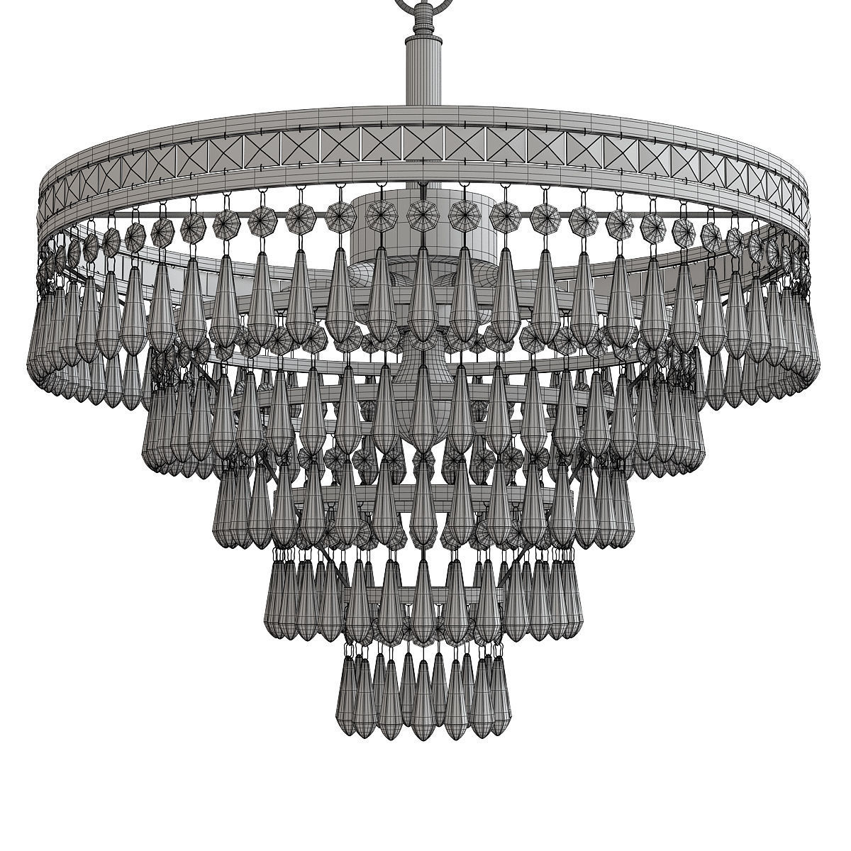 Mercer Round Chandelier Low-poly 3D model_1