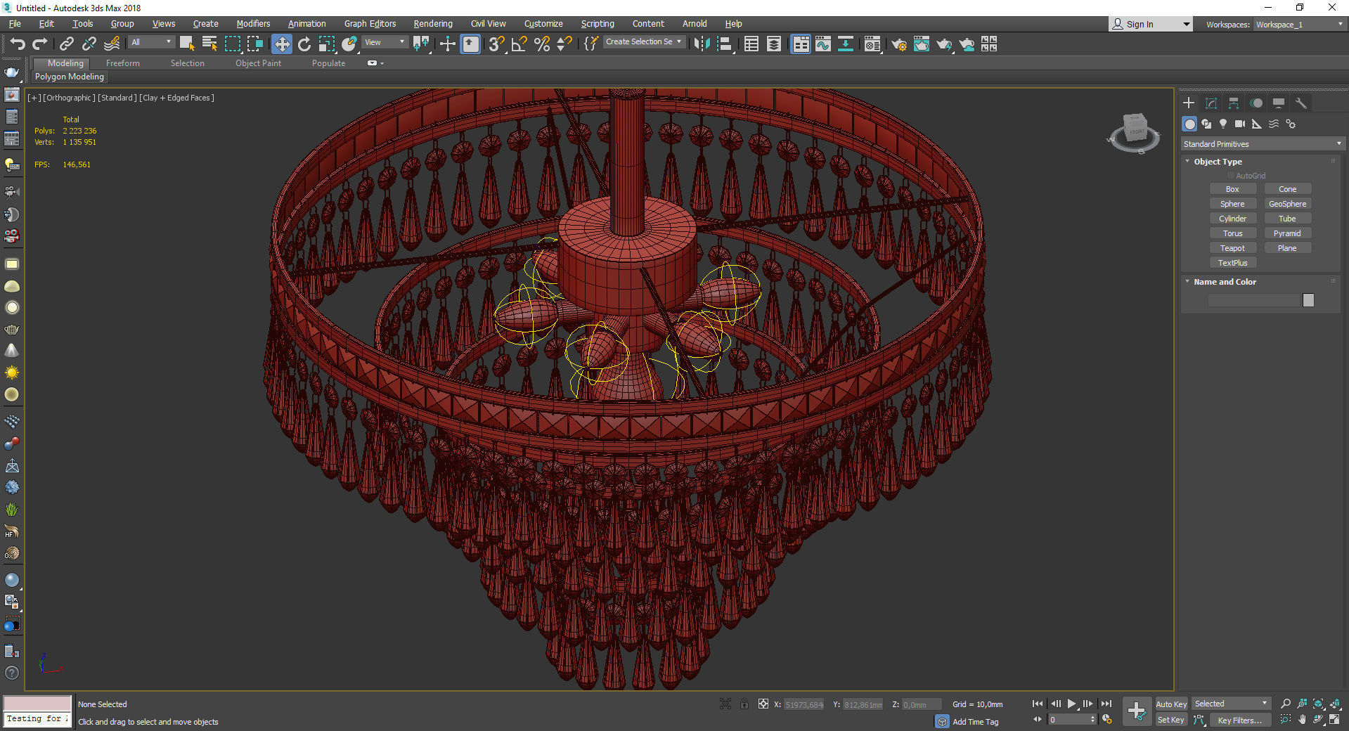 Mercer Round Chandelier Low-poly 3D model_3