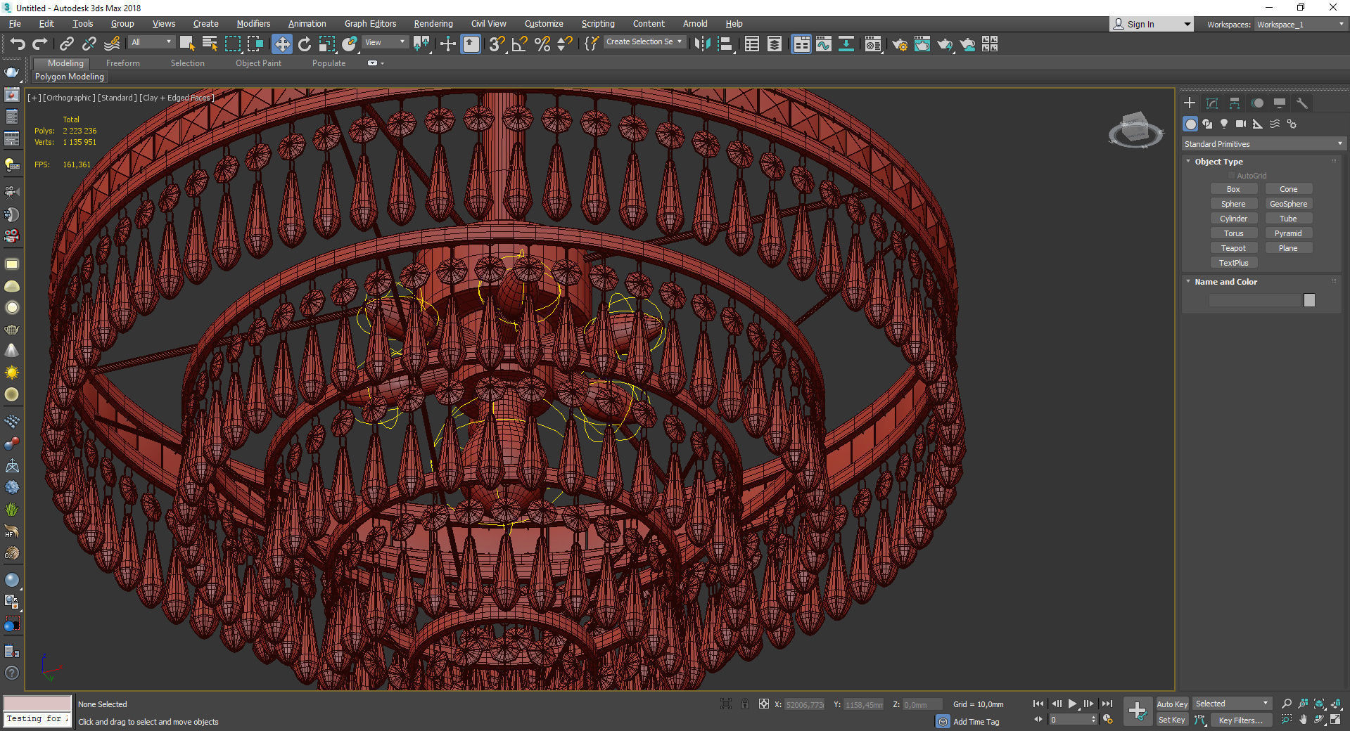 Mercer Round Chandelier Low-poly 3D model_4