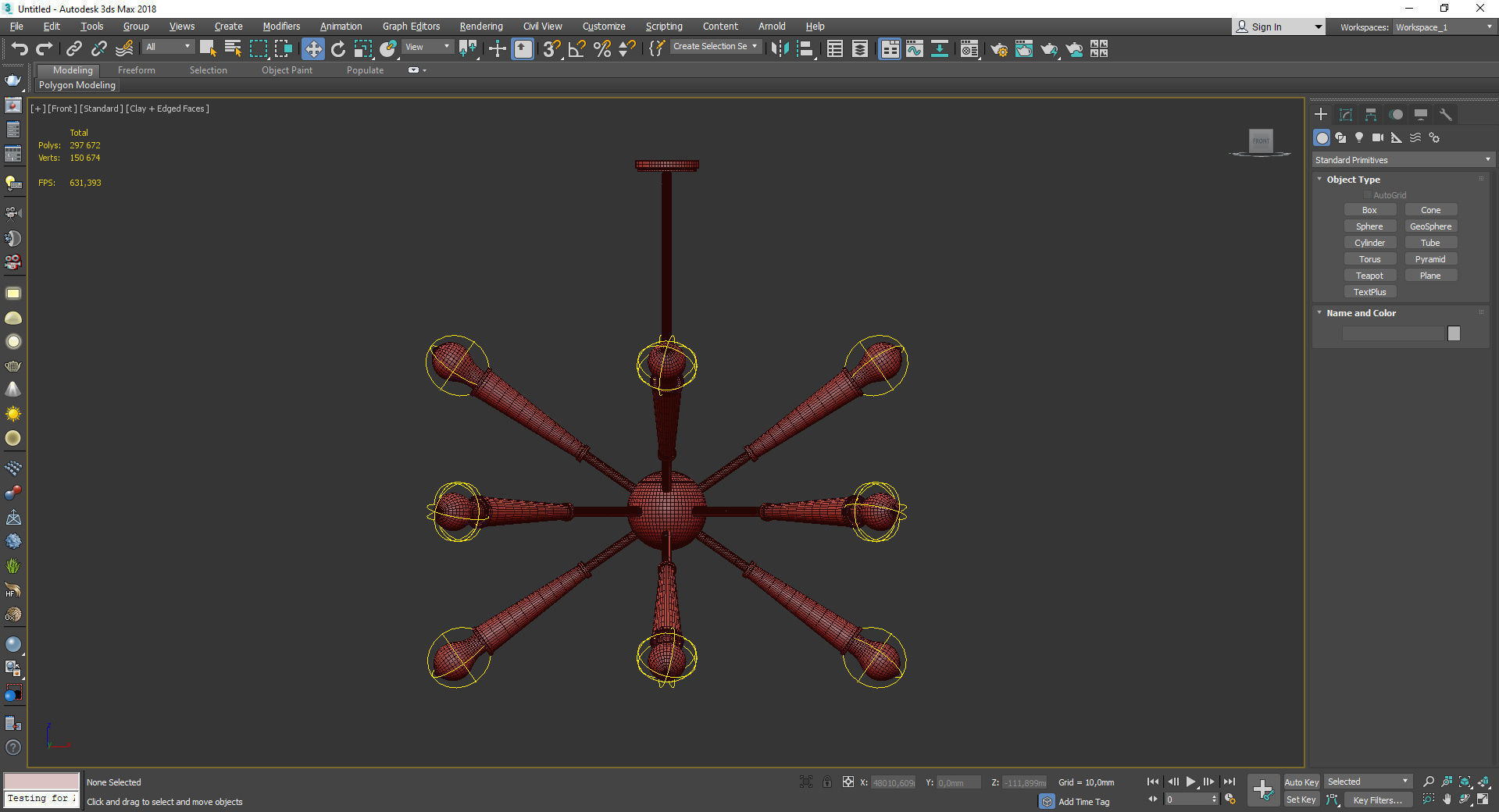 Zodiac 12 Light Chandelier Low-poly 3D model_2