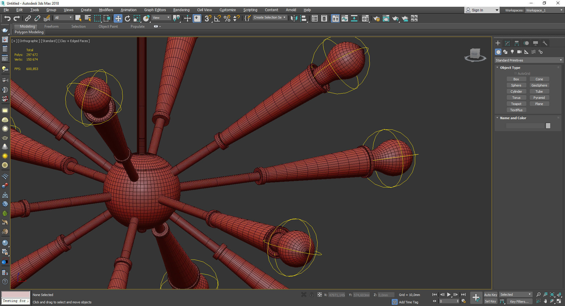 Zodiac 12 Light Chandelier Low-poly 3D model_4