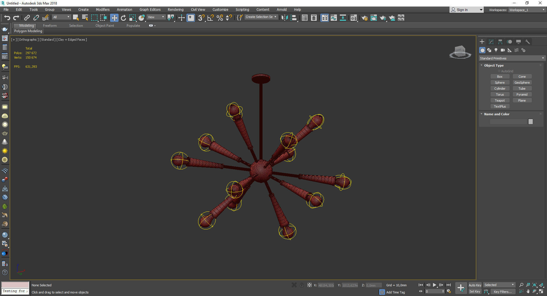 Zodiac 12 Light Chandelier Low-poly 3D model_3